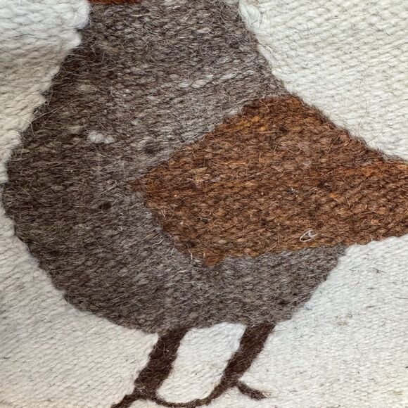 Tree of Life Kilim Birds Rug Wool Tapestry Art Woven Egyptian Pictorial MCM - Picture 11 of 11